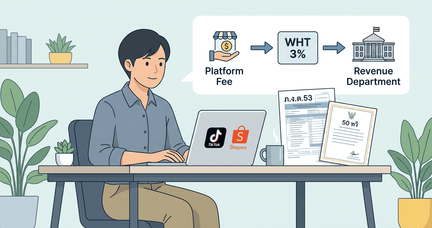 ภาษีหัก ณ ที่จ่าย TikTok Shop และ Shopee: ใครต้องหัก อัตราเท่าไหร่ และขอคืนได้ไหม?