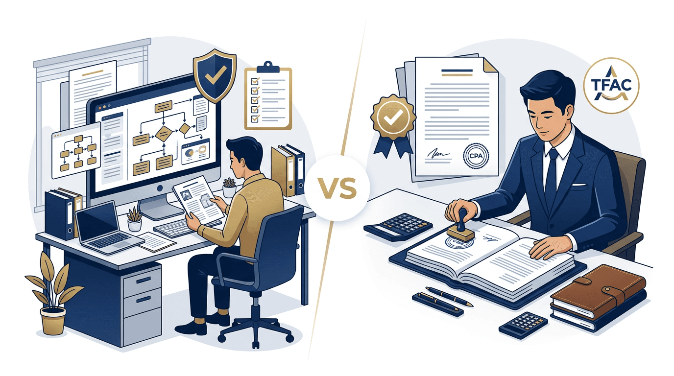 Internal Audit vs ผู้สอบบัญชีรับอนุญาต (CPA): ต่างกันอย่างไร และธุรกิจขนาดไหนต้องมีตามกฎหมาย?